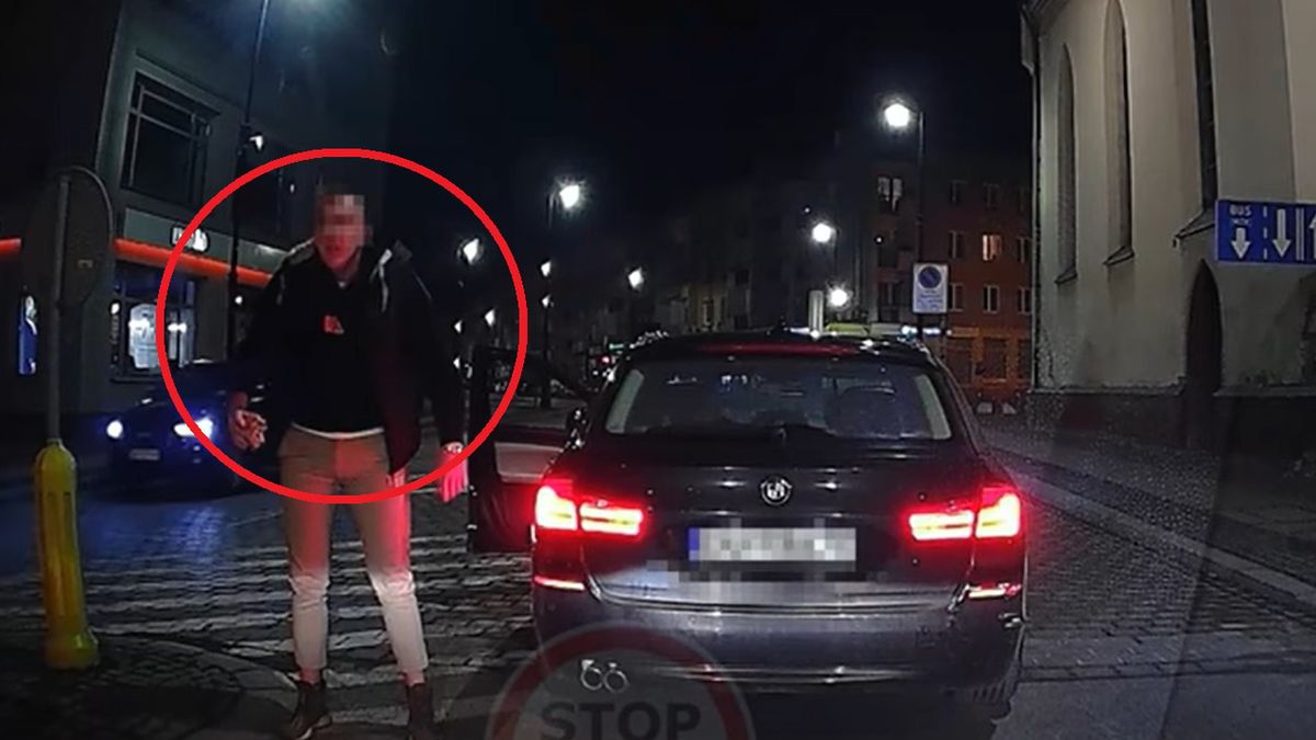 Nysa: Nagranie z agresywnym mężczyzną na rondzie