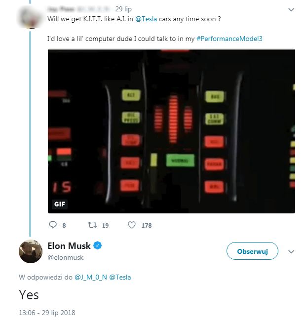 Elon Musk potwierdza na Twitterze prace nad asystentem głosowym