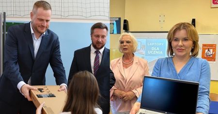 Kandydaci PiS rozdają dzieciom laptopy. Wmawiają, że to wcale nie jest kampania