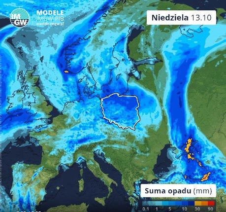  Prognozowana suma opadów