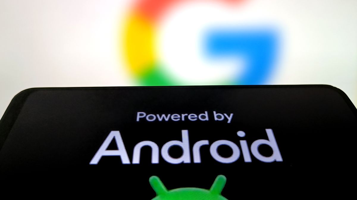 SUQIAN, CHINA - MARCH 31, 2025 - A illustration photo shows Android LOGO displayed on a smartphone with Google logo in the background in Suqian, Jiangsu province, China on March 31, 2025. (Photo credit should read CFOTO/Future Publishing via Getty Images)