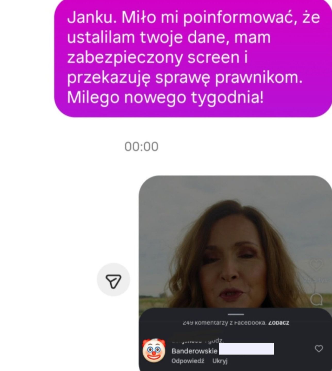 Agnieszka Gozdyra pokazała wiadomość do hejtera