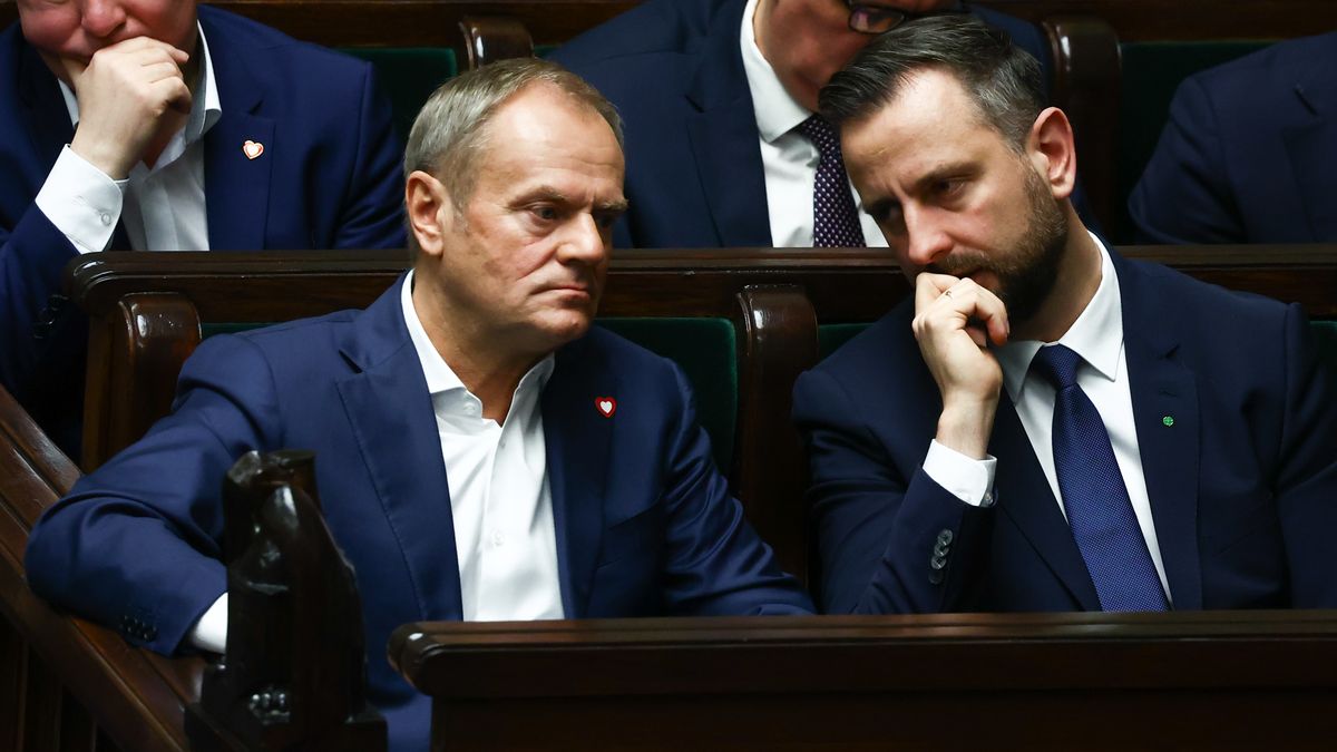 olish Prime Minister Donald Tusk and Polish Minister of Defence Wladyslaw Kosiniak-Kamysz during the Polish Parliament session in Warsaw, Poland on October 16, 2024. (Photo by Jakub Porzycki/NurPhoto via Getty Images)