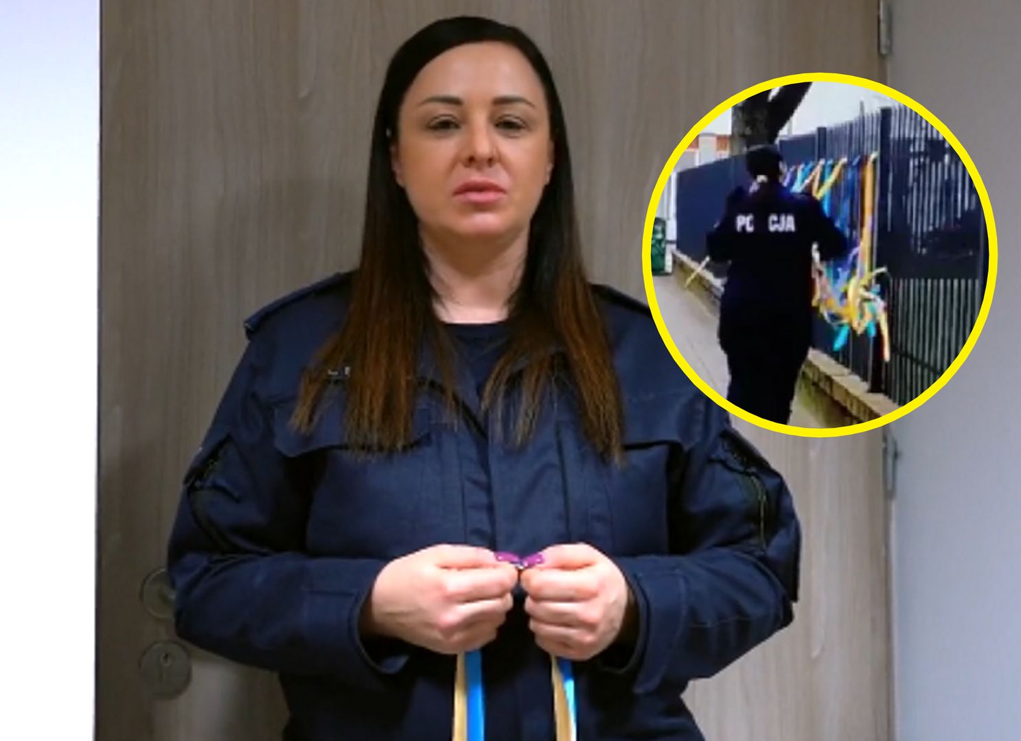 Policjantka zerwała ukraińskie wstążki. Teraz się tłumaczy