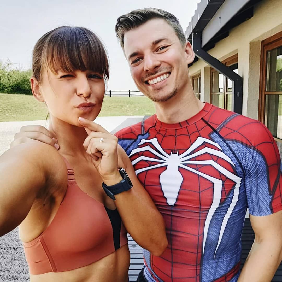 Anna Lewandowska z bratem
