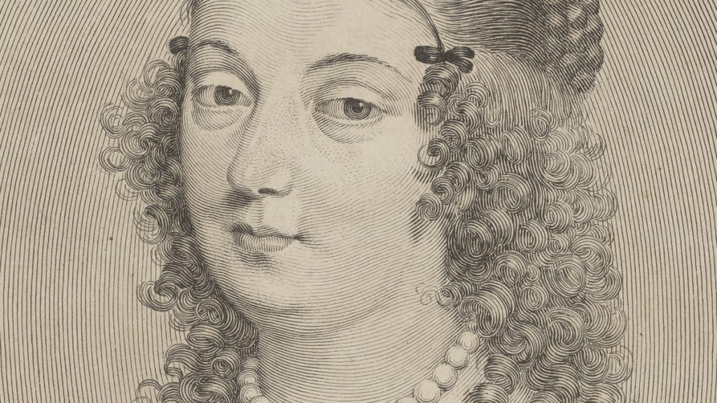 Maria Gonzaga na miedziorycie z 1645 roku. Portret jest znany w 