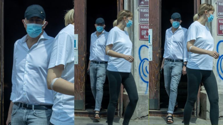 Troskliwy Krzysztof Ibisz towarzyszy ciężarnej żonie podczas wizyty u lekarza (ZDJĘCIA)