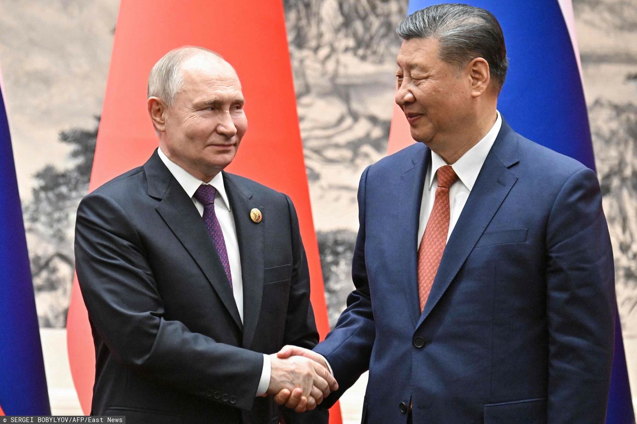 Prezydent Rosji Vladimir Putin i prezydent Chin Xi Jinping, zdjęcie z 16 maja 2024