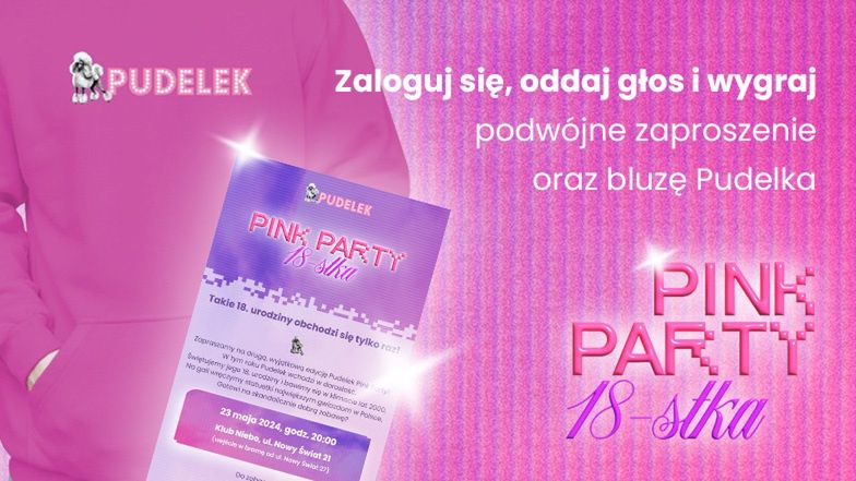 Weź udział w konkursie i wygraj bluzę Pudelka oraz zaproszenie na Pink Party!