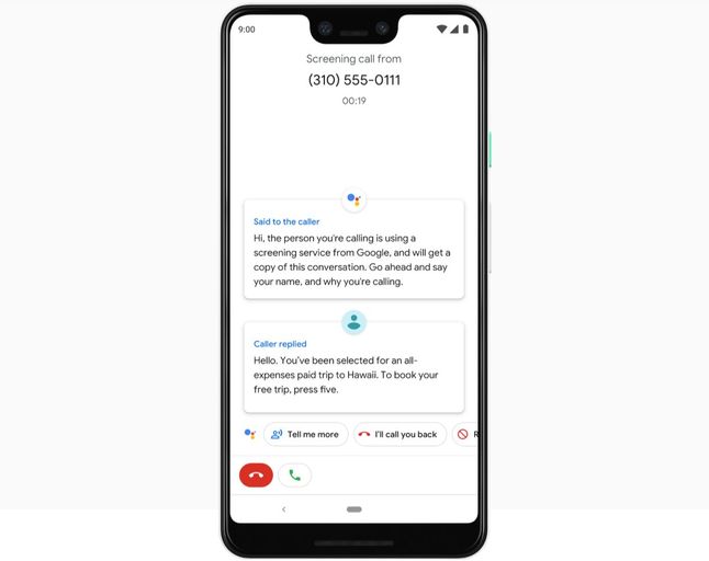Google Pixel 3 XL - ochronna przed spamem