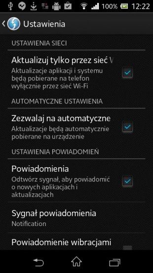 Sony Xperia M ustawienia
