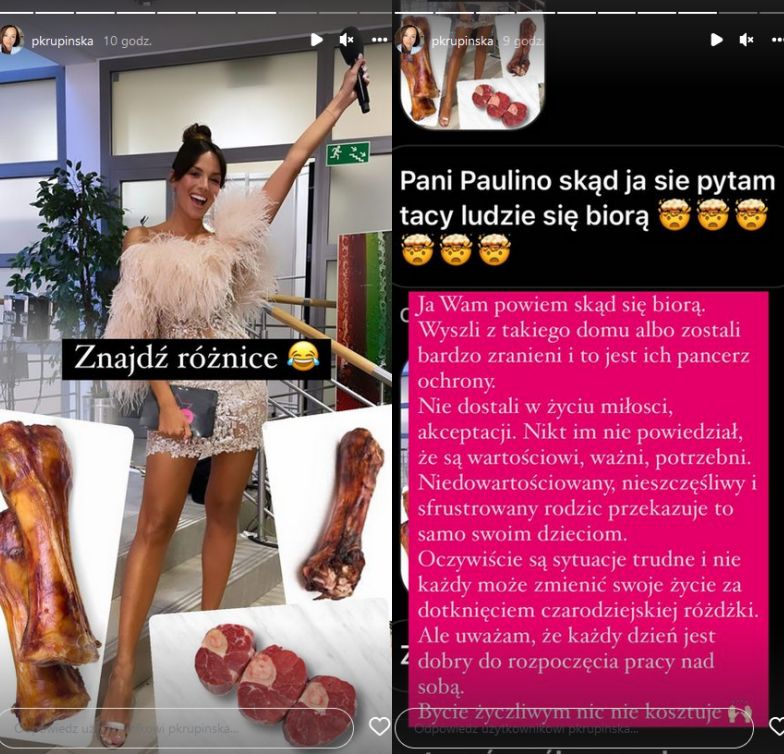 Paulina Krupińska odnosi się do nieprzychylnego komentarza internautki