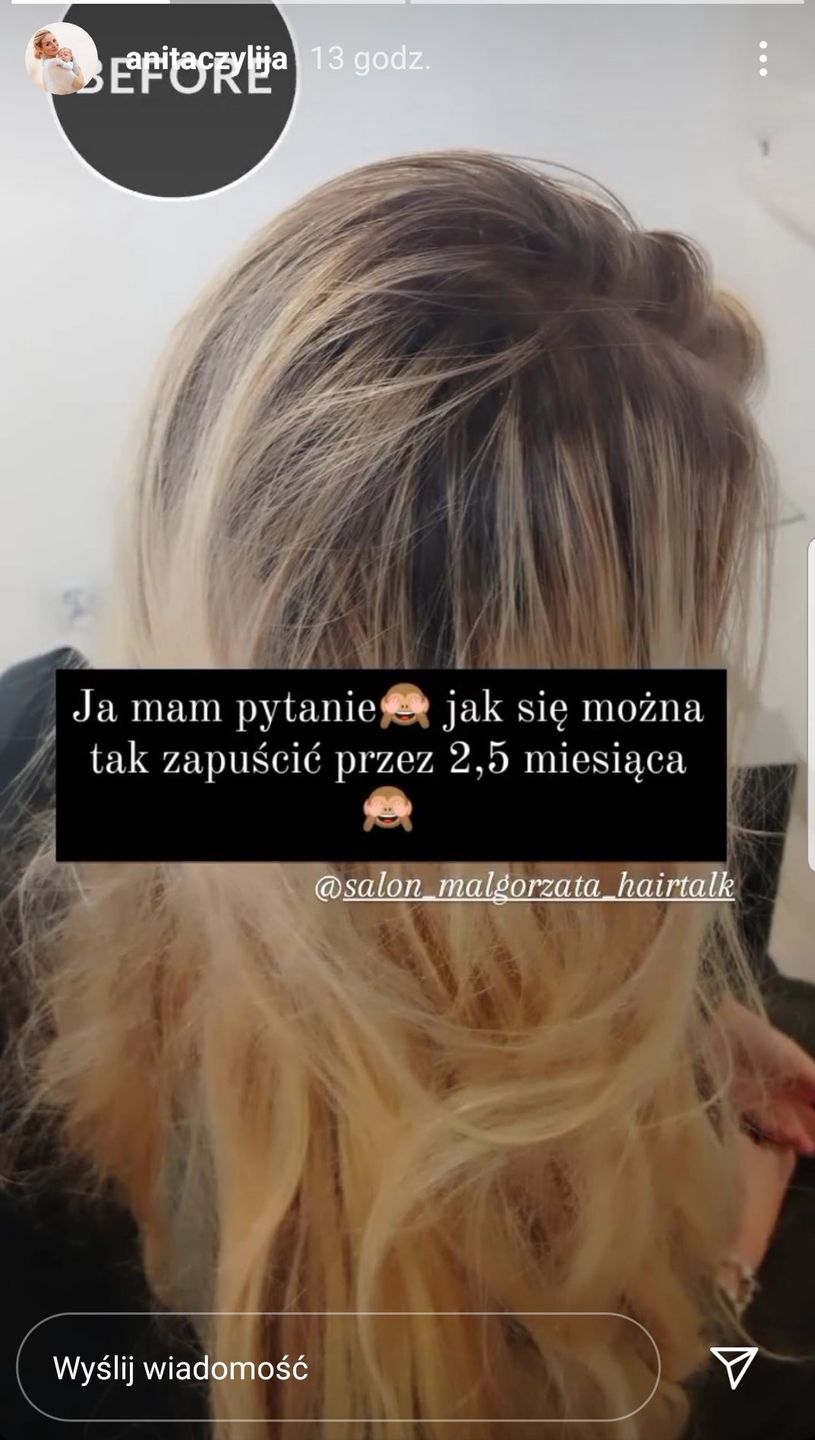 Fryzura Anity przed metamorfozą
