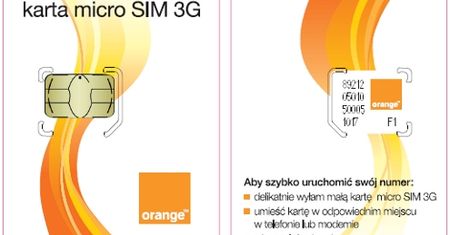 micro SIM 3G w Orange