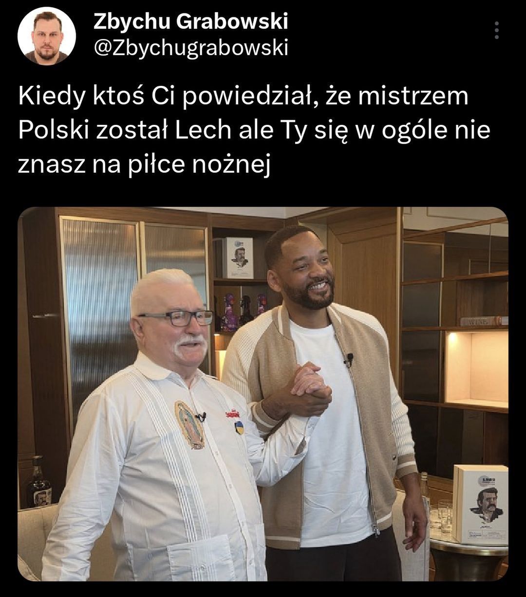 Mem z Lechem Wałęsą i Willem Smithem
