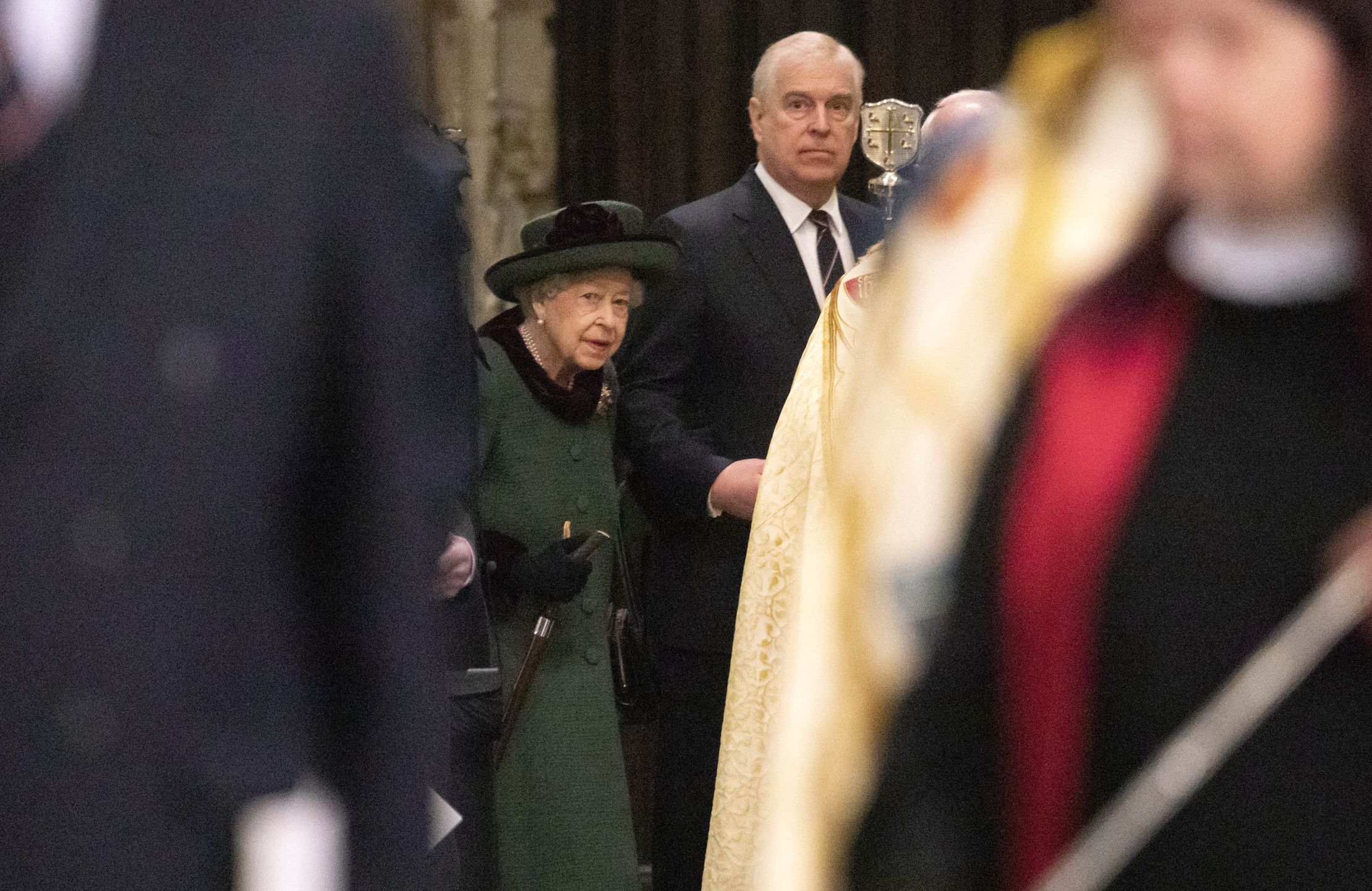 Service Of Thanksgiving For The Duke Of EdinburghLONDON, ENGLAND - MARCH 29: Queen Elizabeth II arrives in Westminster Abbey accompanied by Prince Andrew, Duke of York for the Service Of Thanksgiving For The Duke Of Edinburgh on March 29, 2022 in London, England. (Photo Richard Pohle - WPA Pool/Getty Images)WPA Poolbestof, topix