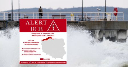 Sztorm nie odpuści! Szereg ostrzeżeń pogodowych na noc i poranek 22 października