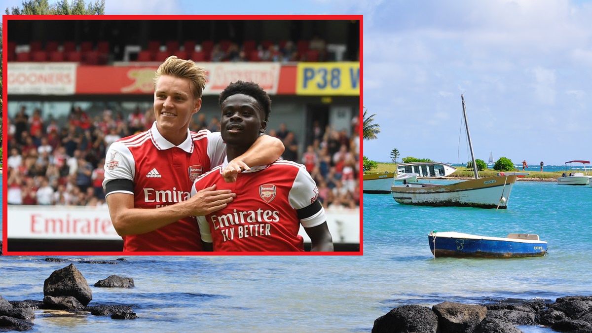 Piłkarze Arsenalu na tle Mauritiusa