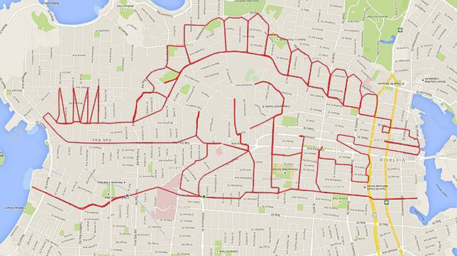 Artysta maluje obrazy na mapach GPS przy pomocy roweru i aplikacji mobilnej 1