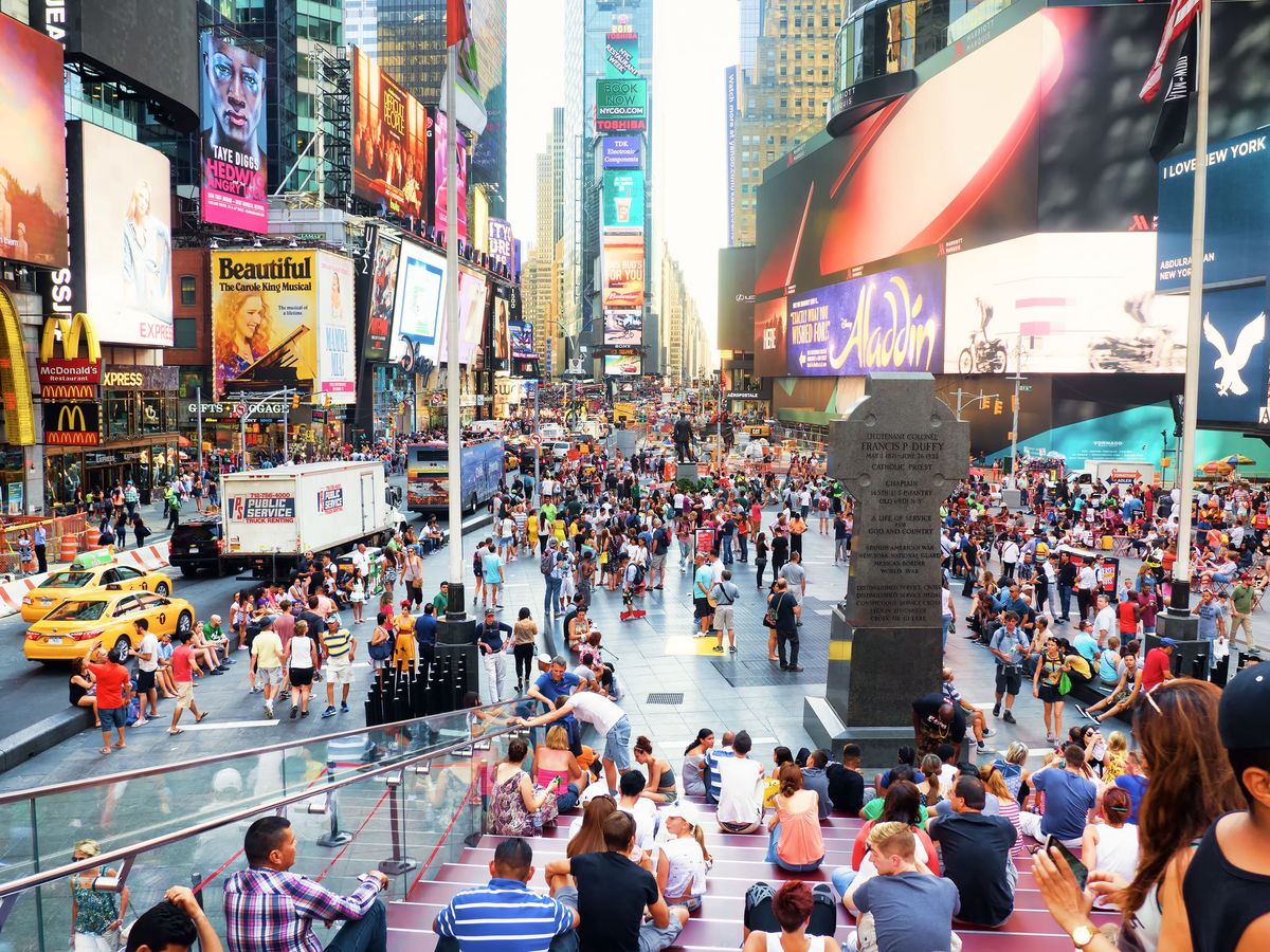 Times Square przed pandemią był zawsze pełen turystów