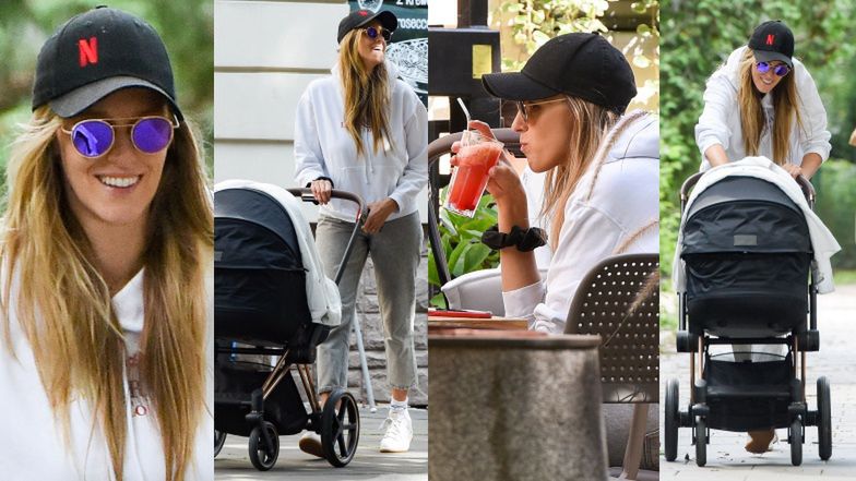 Aleksandra Żebrowska zabrała miesięcznego Feliksa do restauracji