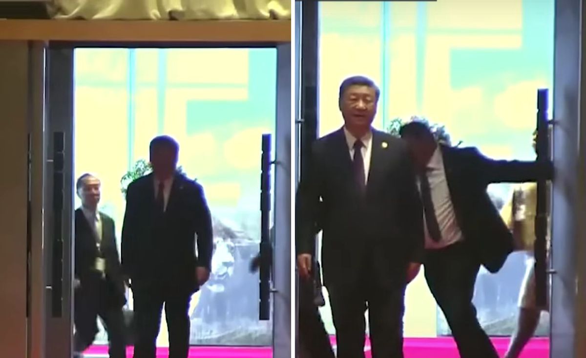 Nietypowa sytuacja na wystąpieniu Xi Jinpinga