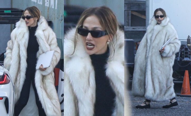 Jennifer Lopez załatwia sprawunki w wielkim futrze