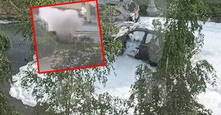 Eksplozja samochodu koło Moskwy. Jest nagranie
