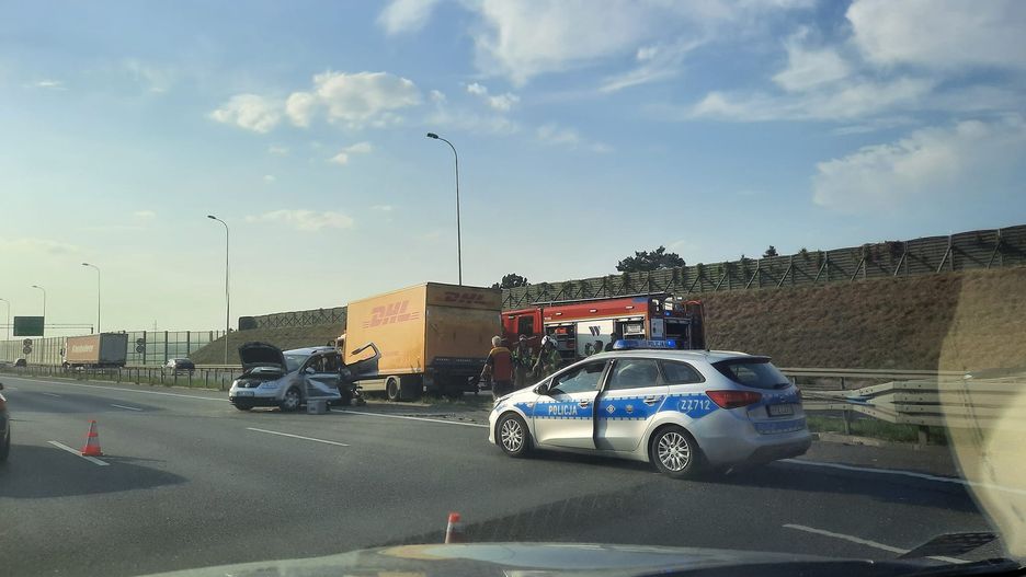 Zderzenie ciężarówek na trasie S2. Poważne utrudnienia w ruchu