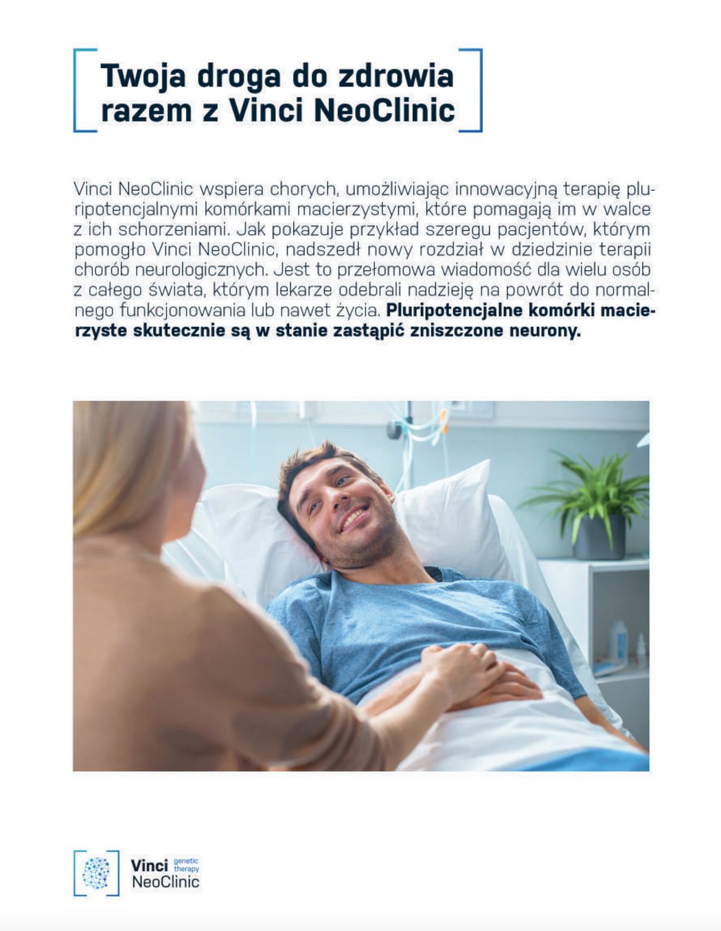 Fragment ulotki reklamującej spółkę Vinci NeoClinic - którą zakładał i prowadził wiceminister sportu Łukasz Mejza 