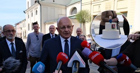 Krzysztof Żuk rozdawał tort mieszkańcom Lublina. Tak prezydent dziękował lublinianom za wygrane wybory