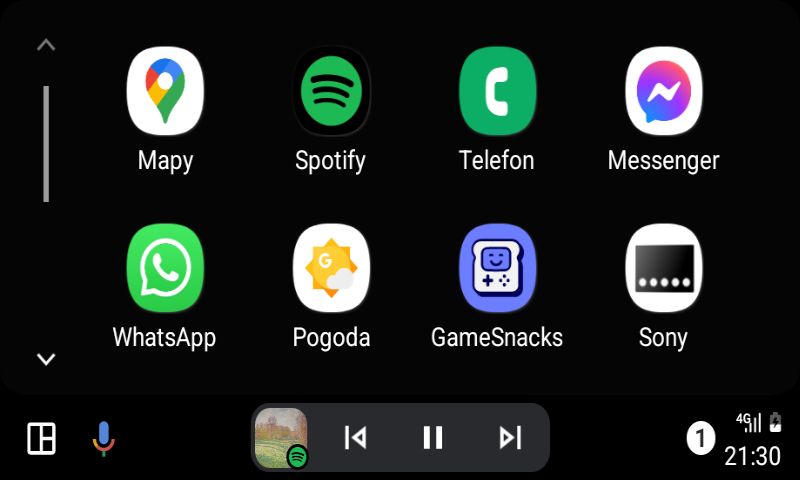 "Samsungowe" ikony w menu Androida Auto