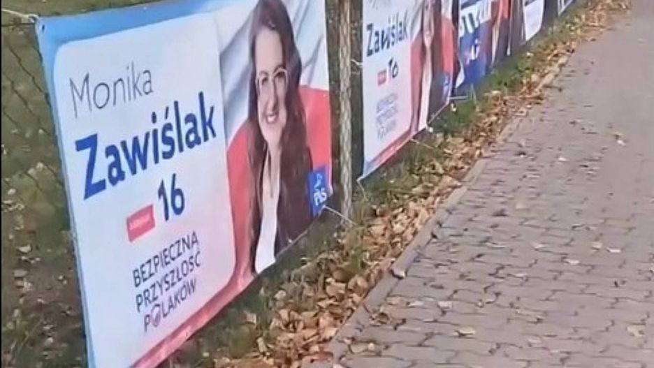 Banery wyborcze w Sitańcu pod Zamościem