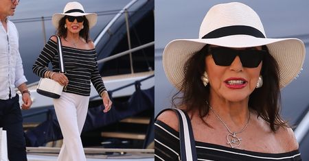 83-letnia Joan Collins spaceruje po Saint-Tropez u boku tajemniczego mężczyzny (ZDJĘCIA)