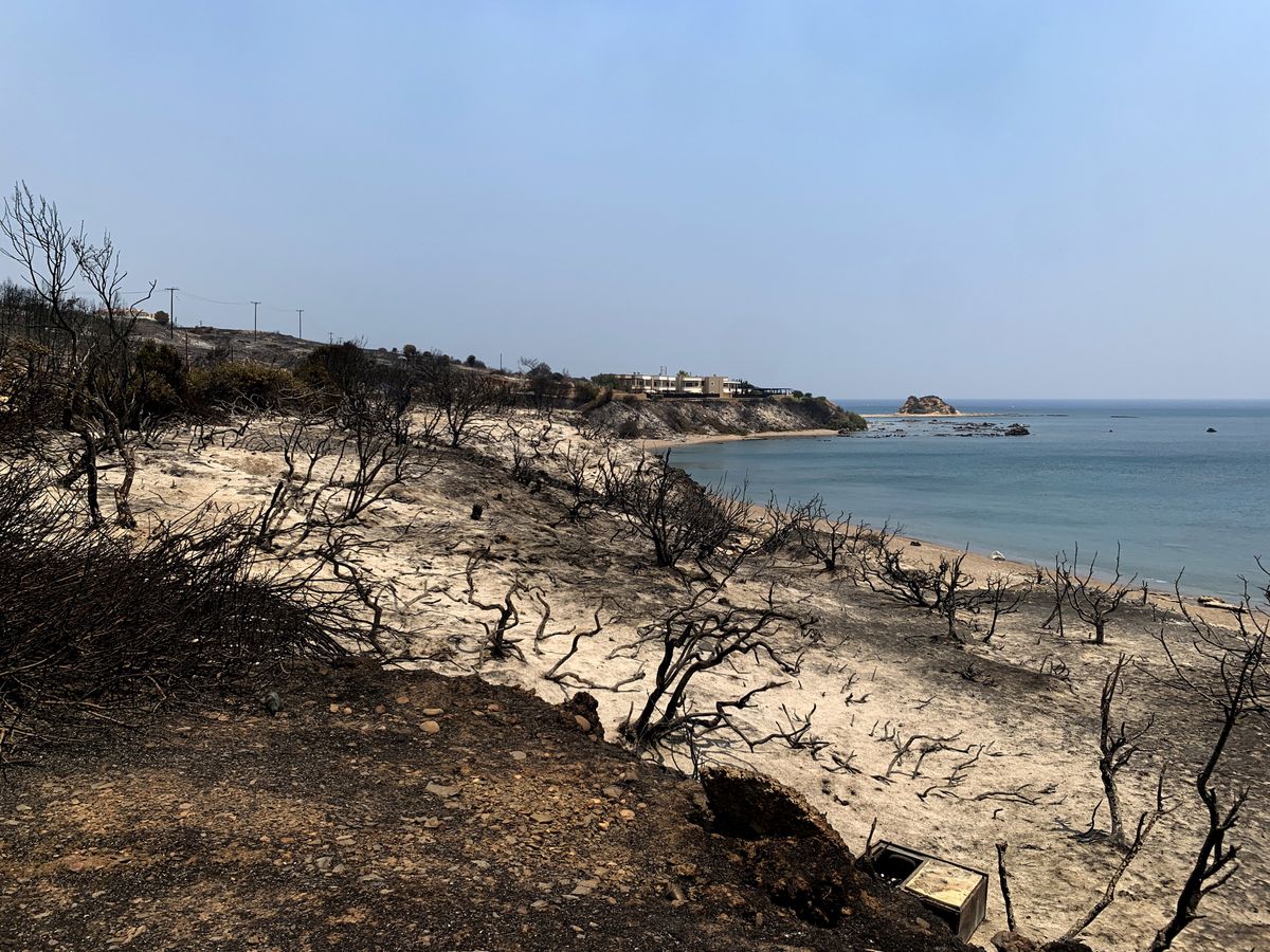 Potężne pożary na greckiej wyspie Rodos (sierpień 2023 r.)