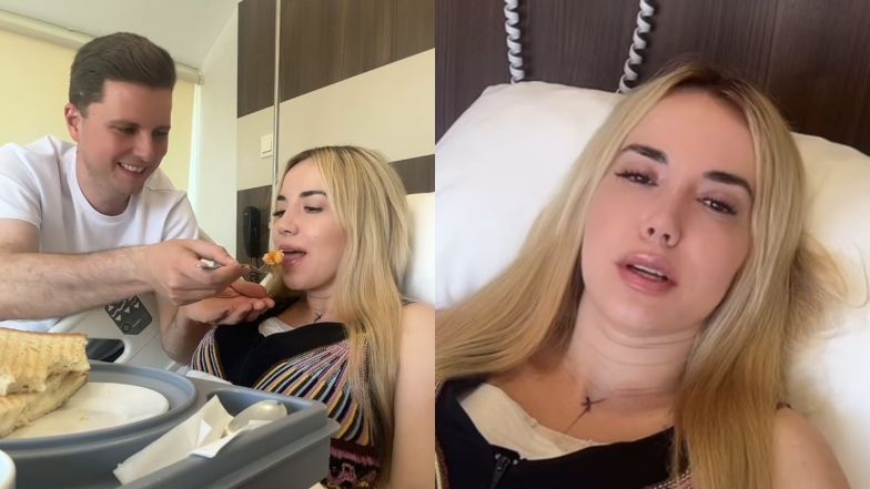 Partner Marianny Schreiber pomógł jej zjeść obiad 