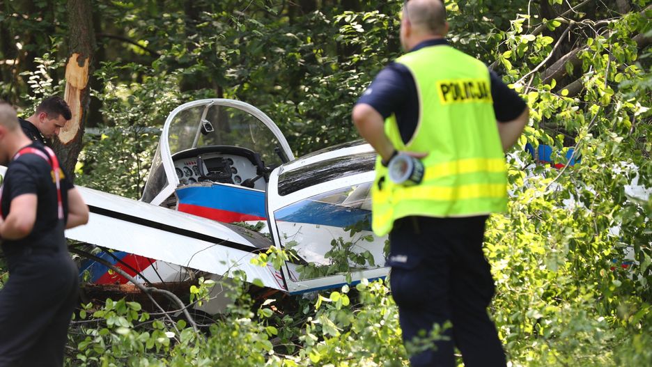 Wypadek awionetki w Warszawie. 