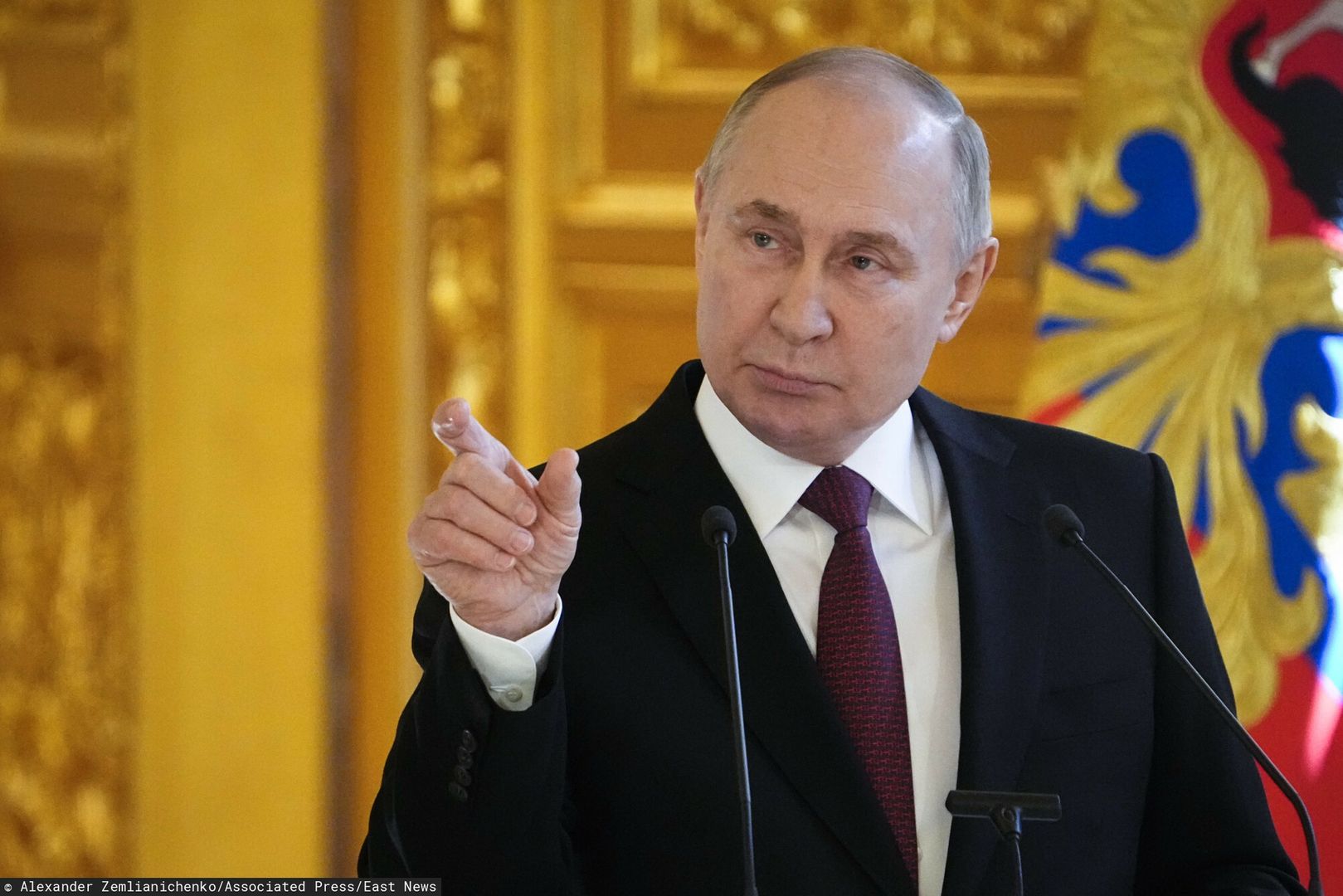 Temporary
Russia President Vladimir Putin meets his authorised representatives for the presidential election campaign in the Andreyevsky Hall of the Great Kremlin Palace, in Moscow, Russia, Wednesday, March 20, 2024. (AP Photo/Alexander Zemlianichenko)
Alexander Zemlianichenko