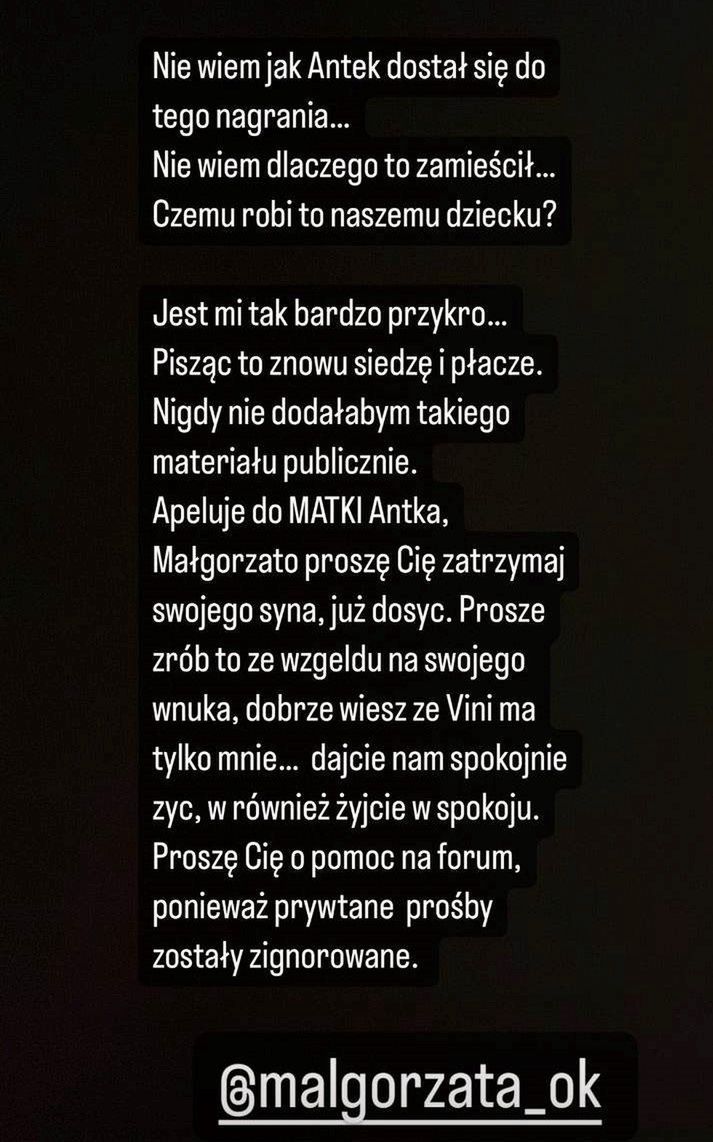 Joanna Opozda zwróciła się do Małgorzaty Ostrowskiej-Królikowskiej