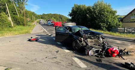 Koszmarny wypadek. Motocyklista nie miał szans