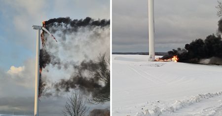 Wiatrak stanął w ogniu. Wszystko przez pogodę?