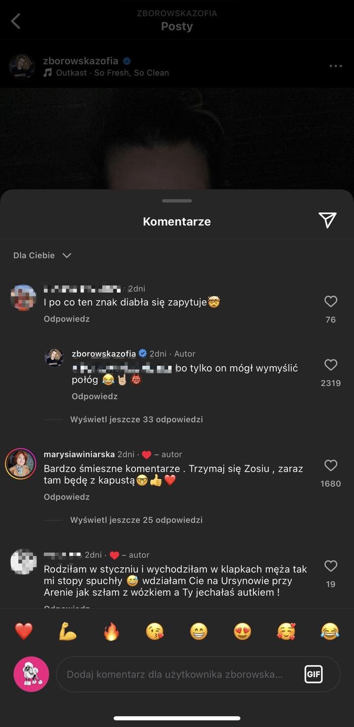 Zofia Zborowska odpowiedziała na "specyficzny" komentarz