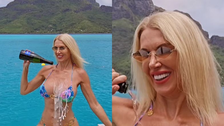 Aneta Glam polewa się szampanem i rozmyśla o hejterach