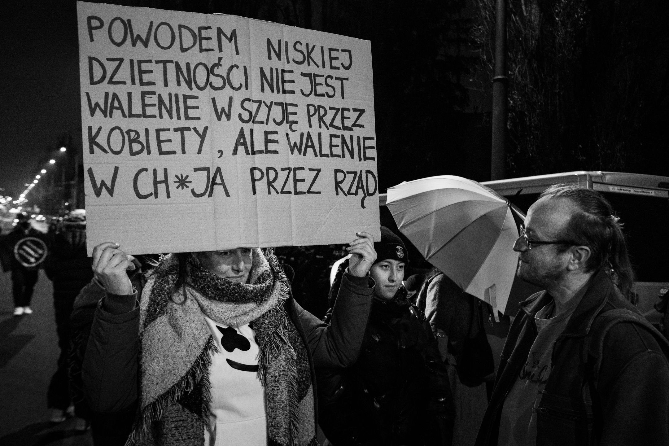 Women's Strike Organised Protest In Front Of Jaroslaw Kaczynski's House(EDITOR'S NOTE: This image has been converted to black and white)-Women's Strike organised protest in front of Jaroslaw Kaczynski's house against his recent claims that most women do not have kids as they prefer to drink alcohol. Warsaw, Poland, on November 28th, 2022. (Photo by Piotr Lapinski/NurPhoto via Getty Images)NurPhotoaborcja, abortion rights, dawanie w szyje, feminism, feminist, feministki, feminists, feminizm, kaczynski, kobiety, lempart, mickiewicza, ogolnopolski strajk kobiet, pis, police, policja, polish constitutional court, polish women's strike, prawa kobiet, prawa reprodukcyjne, prawo do aborcji, prawo i sprawiedliwosc, pro-abortion, reproduction rights, strajk kobiet, trybunal konstytucyjny, warsaw's women's strike, warszawski strajk kobiet, women rights, women's strike, zoliborz, recent claims, most women, note, image, black, white, strike, front, kids, alcohol