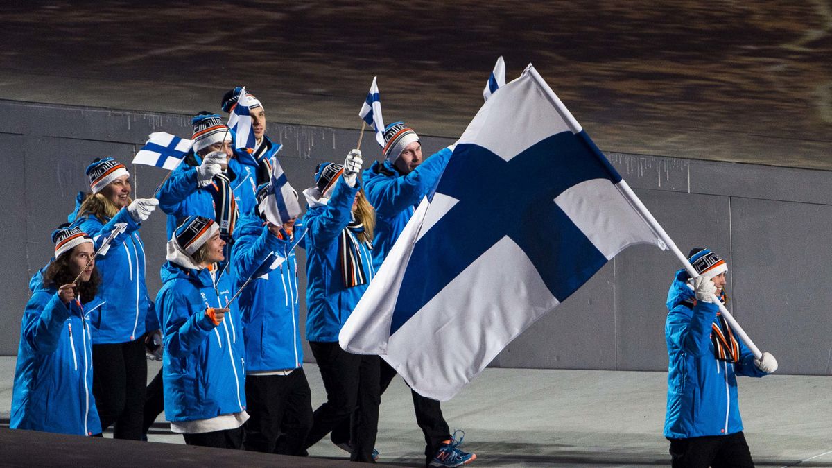 Fińska kadra na Igrzyskach Olimpijskich — zdjęcie archiwalne