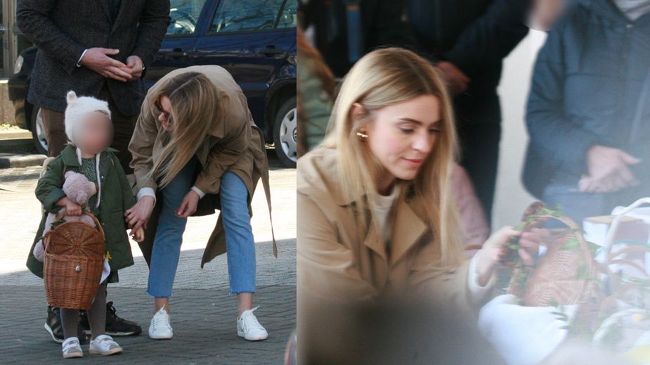 Rodzina Tusków idzie ze święconką 