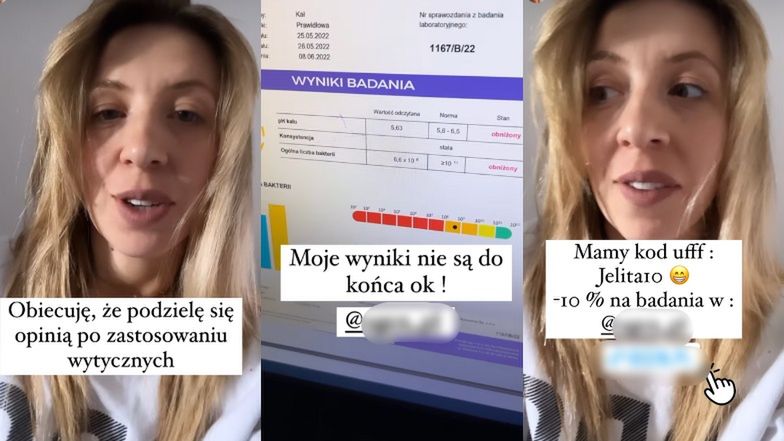 Małgorzata Borysewicz z "Rolnik szuka żony" prezentuje wyniki badania jelit