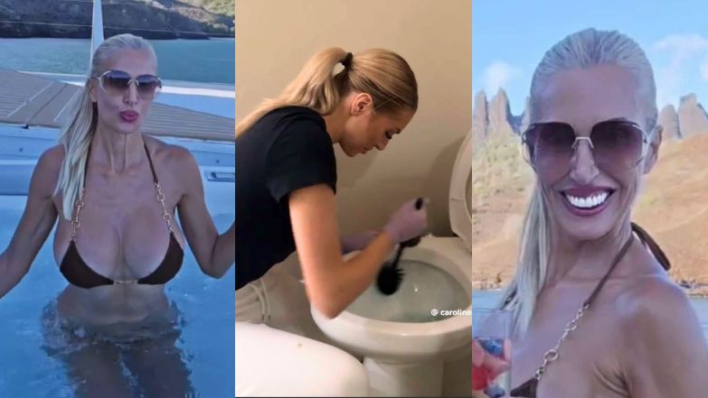 Odziana w bikini Aneta Glam kpi z Caroline Derpienski