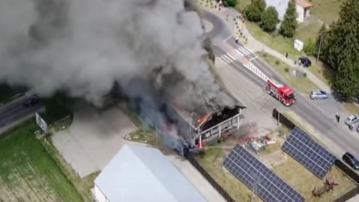 Pożar sklepu w Porządziu