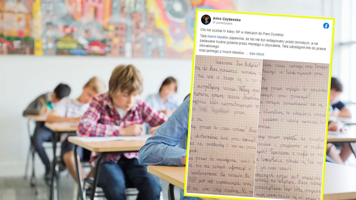 10-latek napisał list do dyrekcji szkoły, w którym skarży się na łamanie praw ucznia 
